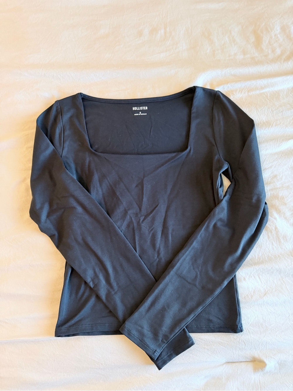Hollister Black Long Sleeve Square Neck Tee